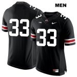 Men's NCAA Ohio State Buckeyes Master Teague #33 College Stitched No Name Authentic Nike White Number Black Football Jersey AZ20M74AD